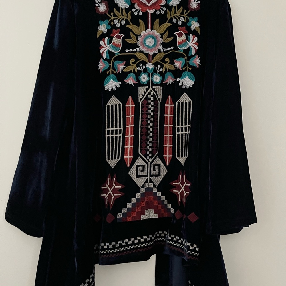 Navy Blue Velvet  Jacket - Picture 2 of 5